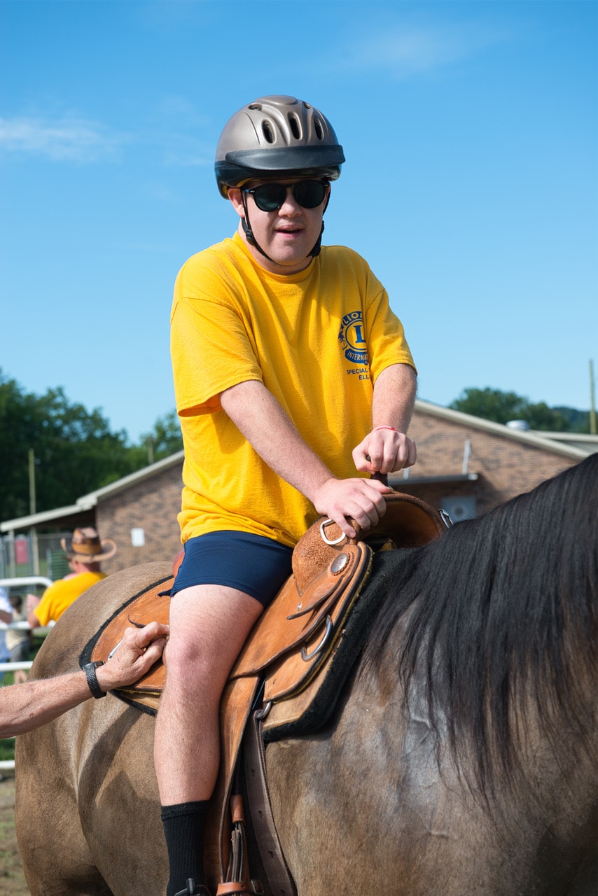 Man riding horse at Special Friends event