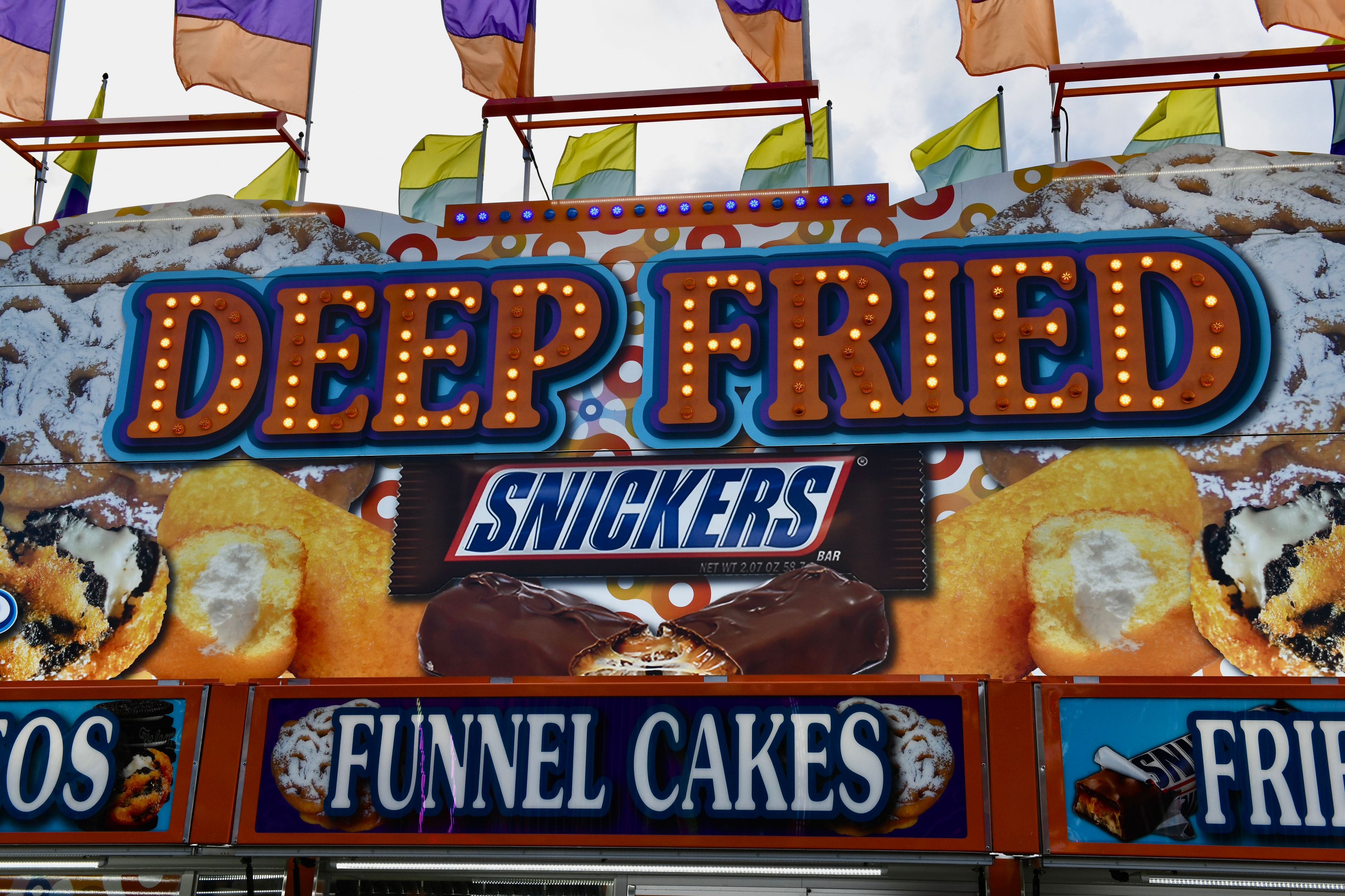 Deep fried Snickers and funnel cakes stand at the Gilmer County Fair