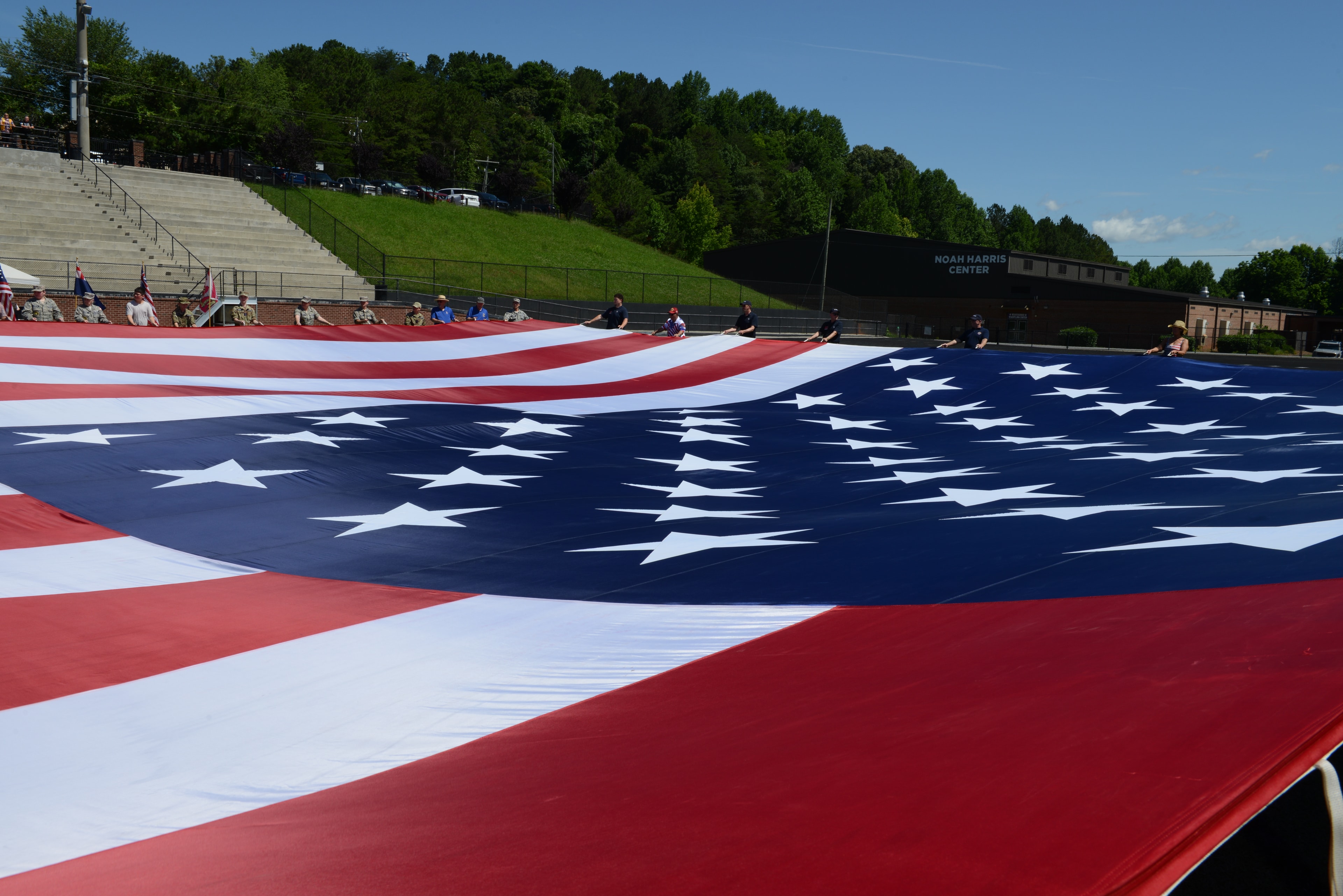 Sr. Master Sergeant Sam Burrell honored at the Flag Day ceremony at Pettit Field